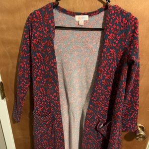 LulaRoe Sarah xs blue and red floral nwot